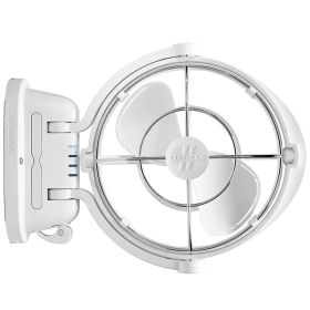 CAFRAMO SIROCCO II 12-24V 3-SPEED 7" GIMBAL FAN WHITE