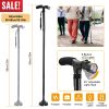 Foldable Canes Walking Cane w/LED Light Portable Walking Stick Adjustable Height Aluminum Walking Aid Stick for Men Women