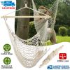 Hammock Chair Hanging Rope Seat Swing w/ Wooden Stick 220lbs Load for Patio Yard Porch Outdoor Bedroom Indoor