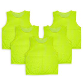 5Pcs Mesh Scrimmage Vests Soccer Basketball Team Training Pinnies Jerseys Shirt For Kids (Option: Green_Kid)
