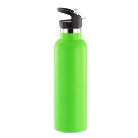 Sports Water Bottle Stainless Steel Vacuum-Insulated Drinking Cup w/ Straws Outdoor Cycling Hiking (Option: 500ml_GRN)