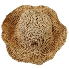 Ladies Summer Sun Hats Women Wide Brim Straw Floppy Panama Cap Roll up Beach Hat Packable Summer Cap For Women (Option: Khaki)