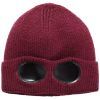 Unisex Knit Beanie Hat with Goggle Chunky Winter Warm Hat Skull Cap 4 Colors
