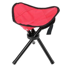 Folding Tripod Stool Outdoor Foldable Travel Chair Portable Stable Seat For Camping Fishing Travel Hiking Garden Beach (Option: Red)