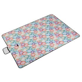 60" x 78" Waterproof Picnic Blanket Handy Mat with Strap Foldable Camping Rug for Camping Hiking Grass Travelling (Option: GreenFloral)