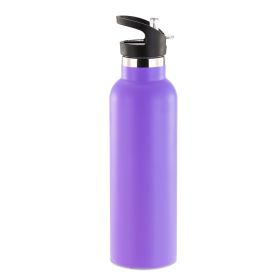 Sports Water Bottle Stainless Steel Vacuum-Insulated Drinking Cup w/ Straws Outdoor Cycling Hiking (Option: 750ml_PPL)